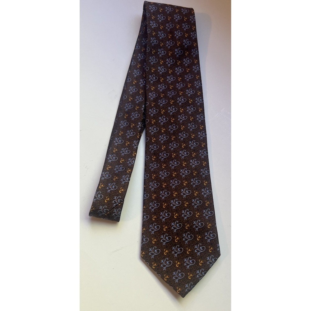 Hickey‎ Freeman Brown & Blue Geometric Tie